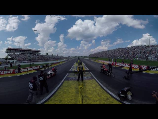 Check out the #MelloYello360 video for a different view of the Pro Stock Motorcycle final