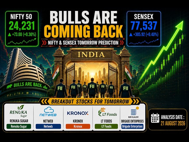 Breakout Stocks for Tomorrow | Intraday & Swing Stocks to Watch | Nifty Prediction | 21 August 2026