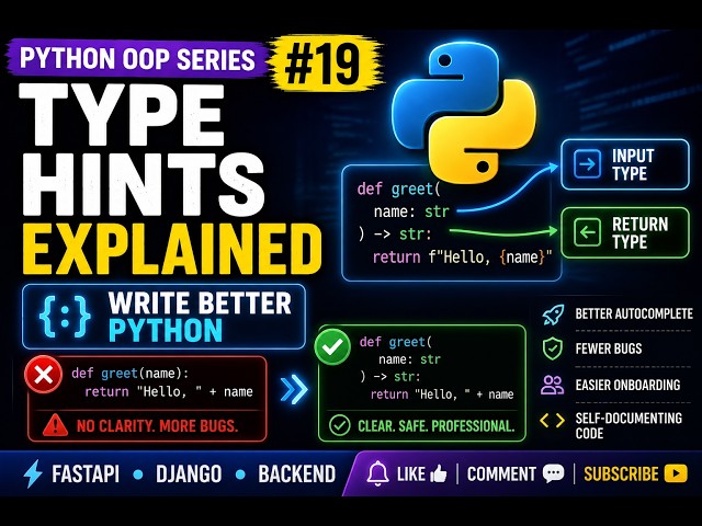 Type Hints Explained in Python | Python OOP Series #19