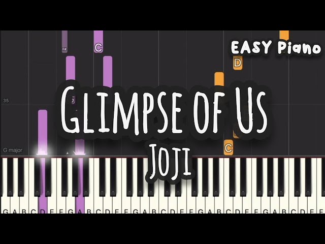Joji - Glimpse of Us (Easy Piano, Piano Tutorial) Sheet