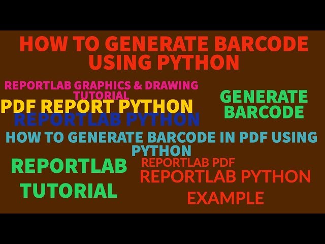 REPORTLAB|REPORTLAB PYTHON TUTORIAL|How To Generate Barcode In Pdf Using Python|PART:39
