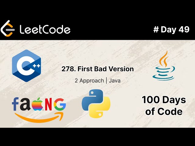 First Bad Version | #leetcode problem 278 | #day49 of 100 Days of Code | Daily Challenge | #viral 
