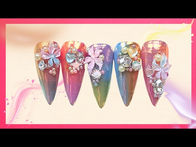 SUNSET CHROME NAILS ☀️ | TRYING OUT THE VIRAL JUNK NAILS TREND | EASY SUMMER NAIL ART