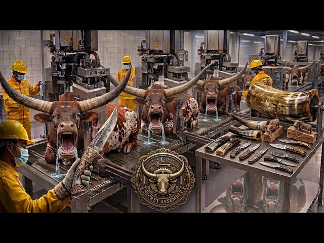 Inside the Wild Texas Ankole-Watusi Bull Factory | How Luxury Statement Knife Handles Are Made