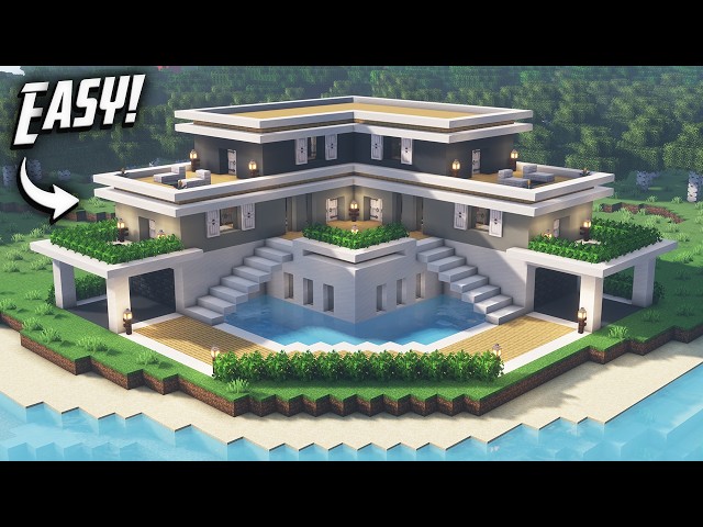 Minecraft: How To Build A Modern Mansion House Tutorial (#59)