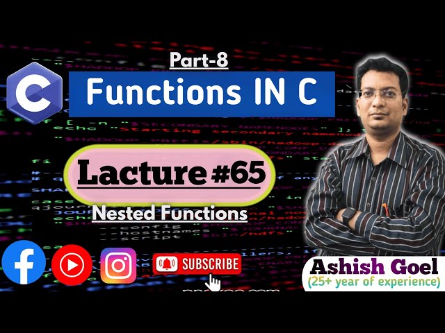C_65 | Nested Function in C | Part-8 | #function #nested #coding #cprogramming #coding #example