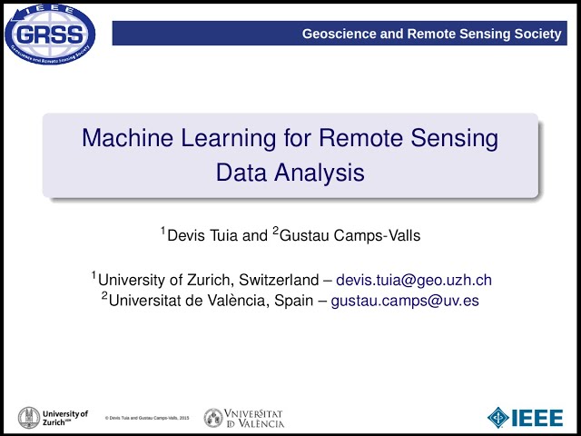 17. Machine Learning for Remote Sensing Data Analysis