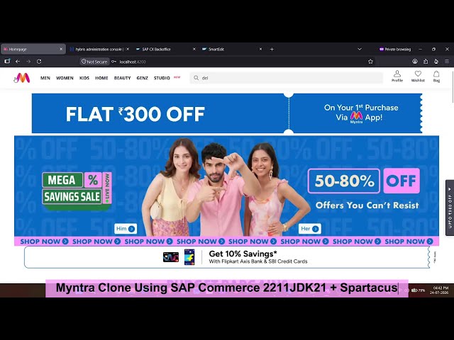 Myntra Clone Using SAP Commerce (Hybris) 2211 JDK 21 | Spartacus | Project Demo