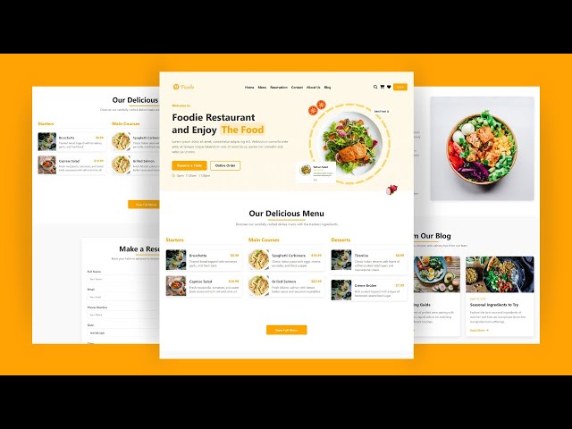 Multi-Page Restaurant Website Design using HTML, CSS, and JavaScript