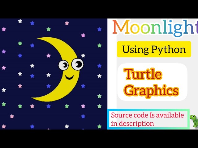Python Turtle Graphics | Moon Night | with source code | Turtle Design