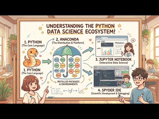 Relationship Between Spyder, Anaconda, Jupyter & Python Explained #codevibe #ai #datascience #fyp