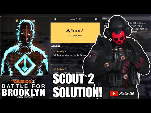 SCOUT 2  WEEK 2 SOLUTION | Crossroads Manhunt Y7S1 - Battle for Brooklyn DLC - The Division 2