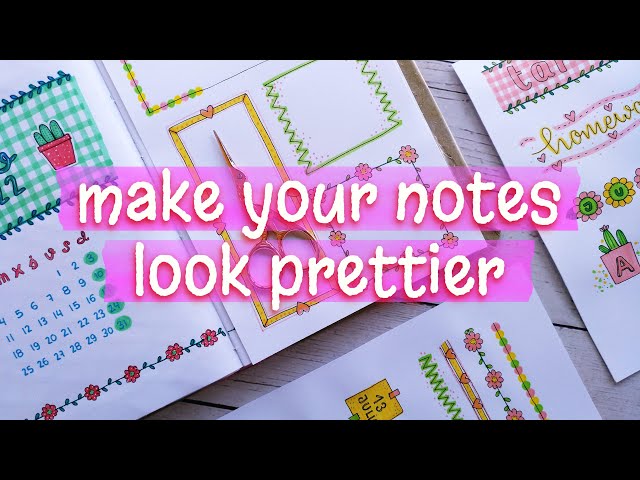 WAYS TO MAKE PRETTY NOTES 💘 TITLES, DATE WRITING IDEAS and BORDER DESIGN for PROJECT