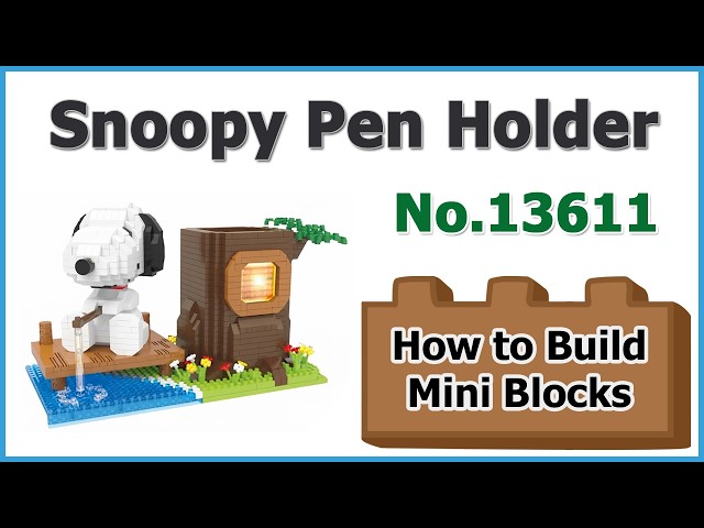 How to Build Snoopy Fishing Blocks - Wan Pen Holder No.13611 Instructions Specifications
