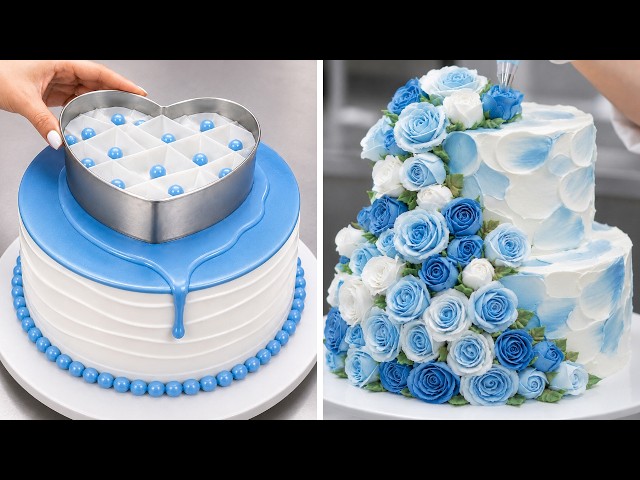 Top 1000+ Cake Decorating Ideas | Flawless Textured Palette Knife Petals On Elegant Cream Cakes