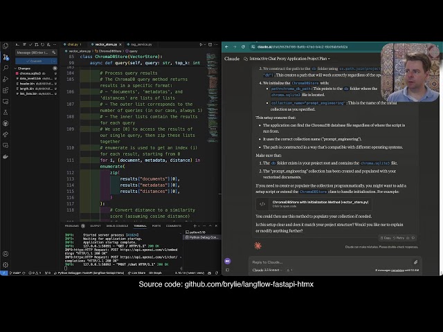 FastAPI + HTMX retrieval augmented generation chat app