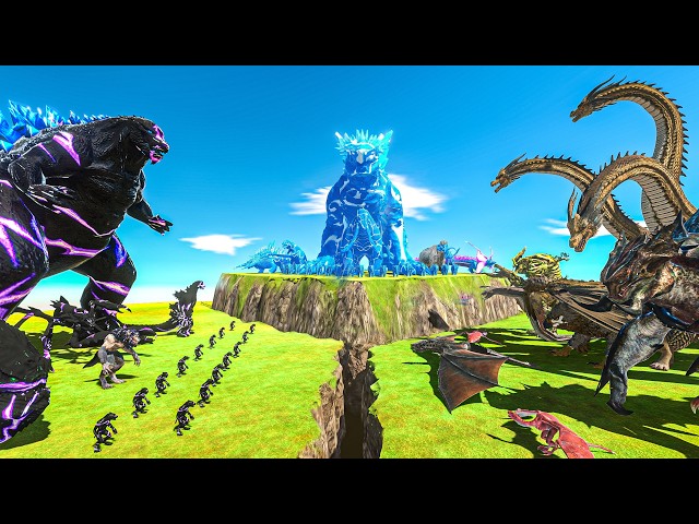 Water Behemoth vs Godzilla Earth vs Wild Ghidorah - Animal Revolt Battle Simulator