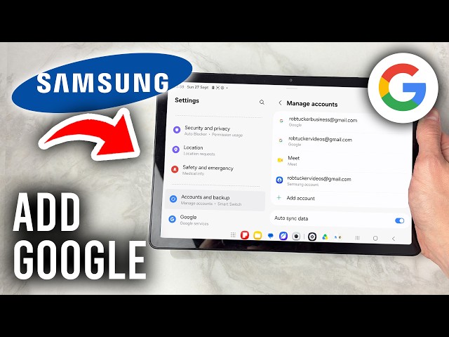 How To Add Google Account On Samsung Galaxy Tablet - Tutorial