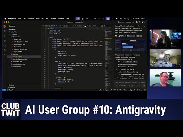 Club TWiT: AI User Group #10 - Google Antigravity Crushes App-Building