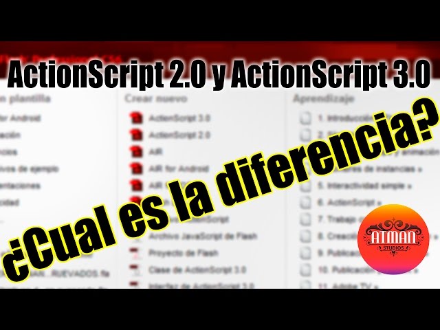 Diferencias entre ActionScript 2.0 y 3.0 en Flash cs6 (No se habla de programación) | ATMAN ESTUDIOS
