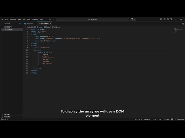 How to create a array in javascript