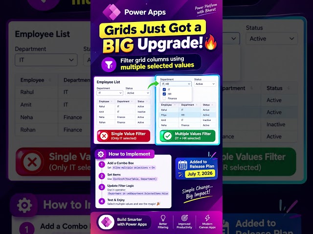 🔥 Power Apps Grids Just Got a BIG Upgrade! | Multi-Value Filtering 🚀