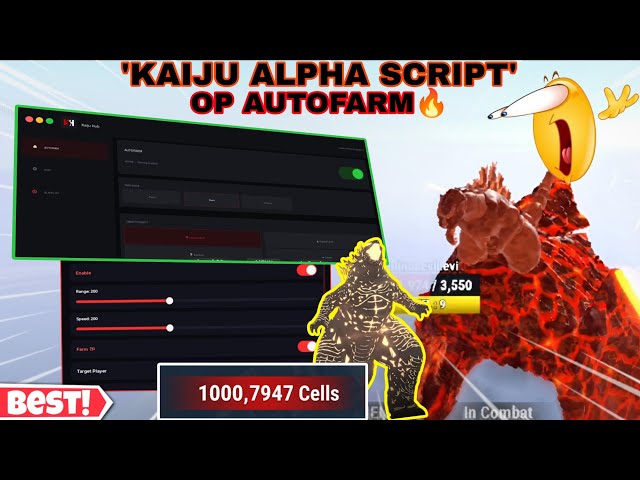 Kaiju Alpha Script*KEYLESS🔥* Autofarm Buildings/Players🤩,Teleport🤩,Speedhack😎,ESP & Much More✨
