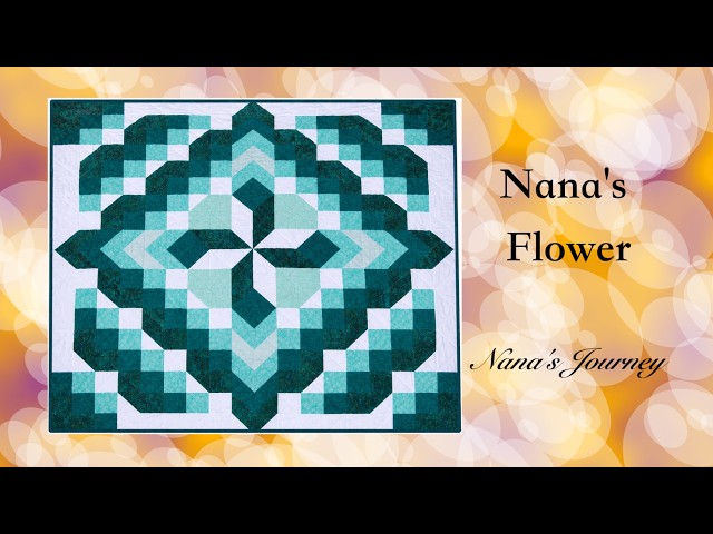 Nana's Flower: Easy quilt with only whole squares and HST's.