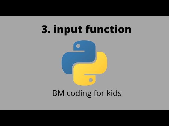 Python input kids tutorial | Tutorial 3 | BM coding for kids