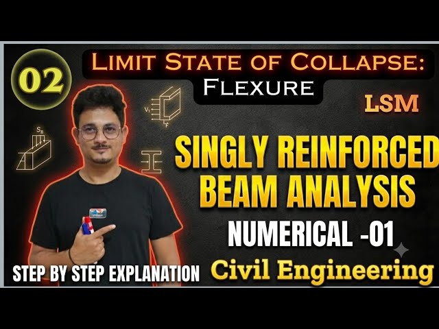 03* Singly reinforced beam analysis by LSM | Numerical 02 | DOS | Civil engineering #rccbeam