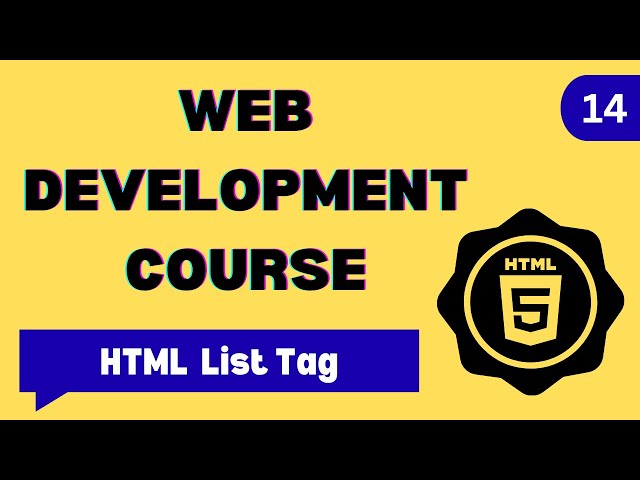 14. HTML List | HTML Tutorial for Beginners | HTML5 Full Course