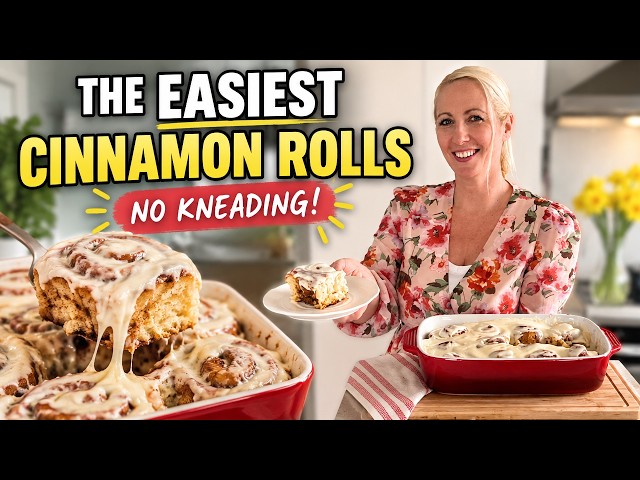 Soft & Gooey NO-KNEAD Cinnamon Rolls I Make on Repeat!  