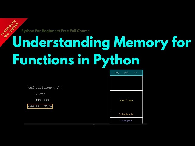 Understanding Memory for Functions in Python || Lesson 77 || Python For Beginners ||