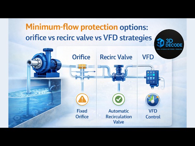 Minimum Flow Protection Explained | Orifice vs Recirculation Valve vs VFD Strategies | 3D DECODE