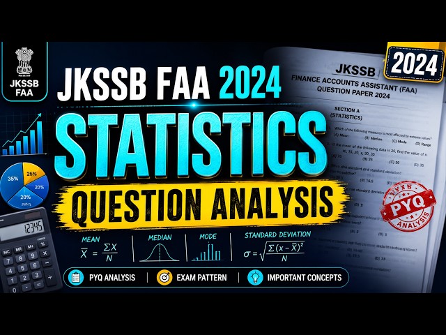 JKSSB FAA Statistics 2024 Question Paper Analysis | Complete PYQ Analysis 🔥@Econify_india