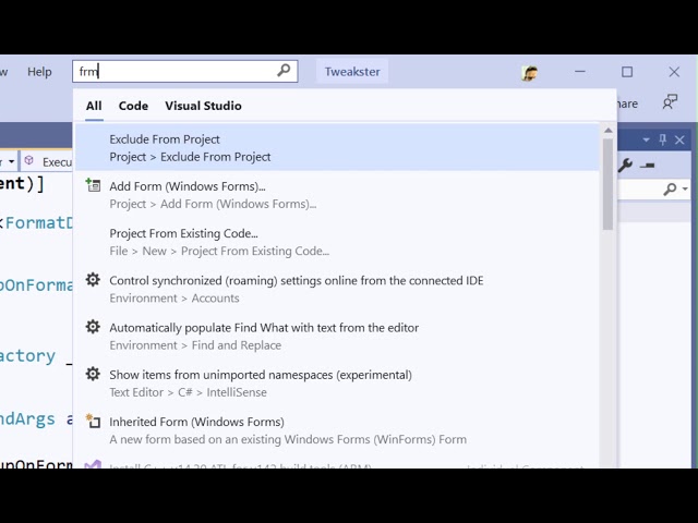 Get more done with search in Visual Studio