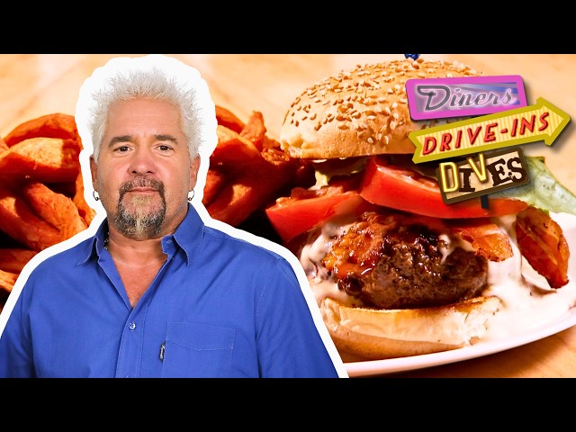 Guy Goes IN on Sky-High Burger in Harvard Square 🍔🔥 | Diners, Drive-Ins and Dives | Food Network
