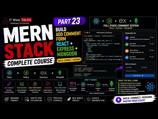 MERN Stack Complete Course Part 23 | Build Add Comment Form | React + Express + MongoDB