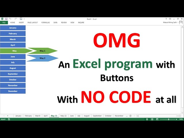 Create an Excel Program with (Actual Buttons) using NO CODE from scratch