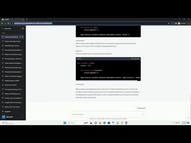 Python Game Planner Unexpected Behavior from Delayed Function Execution Scope Binding Closure Issue