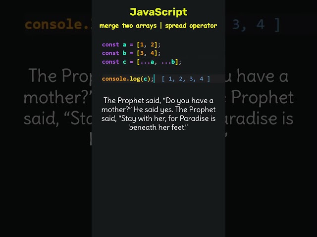 How to merge two arrays using spread operator in JavaScript?