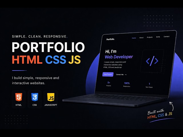 Simple Portfolio Website Using HTML, CSS & JavaScript | Beginner Project