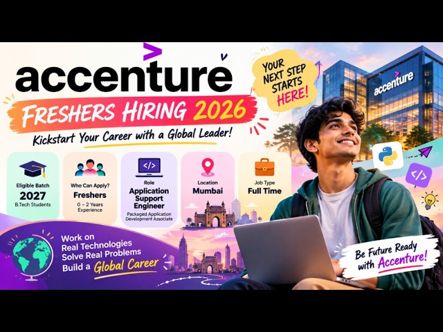 Accenture Hiring 2026 🚨 2027 Batch | Freshers | Application Support Engineer -Python Role