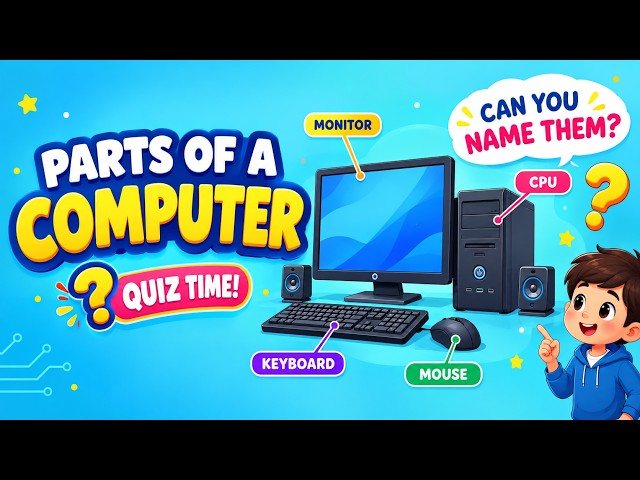 Parts of a Computer for Kids | Computer Basics + Fun Quiz | Learn Computers
