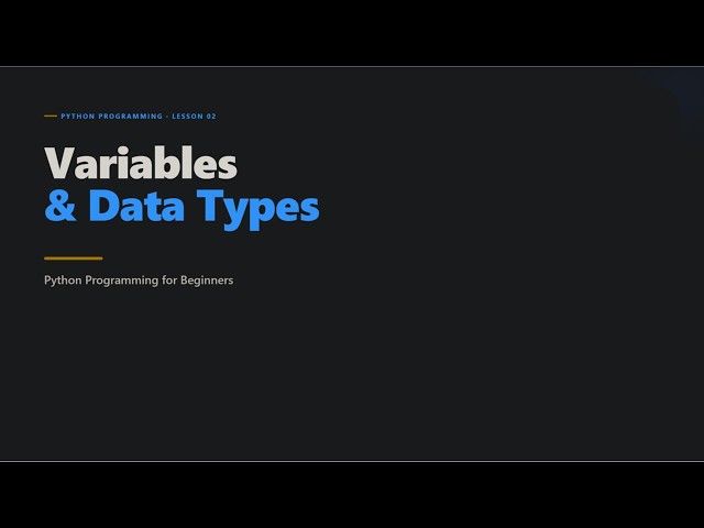 Python Tutorial for Beginners #2 – Variables, Data Types, User Input & Type Casting