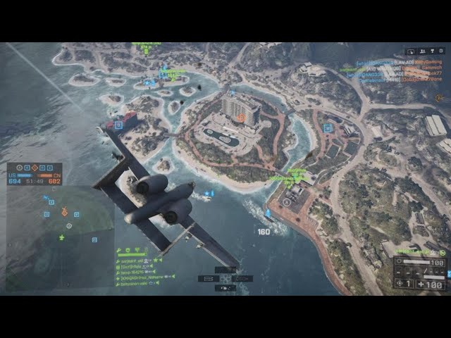 Battlefield 4: 35 killstreak in the A10 Warthog on Hainan Resort