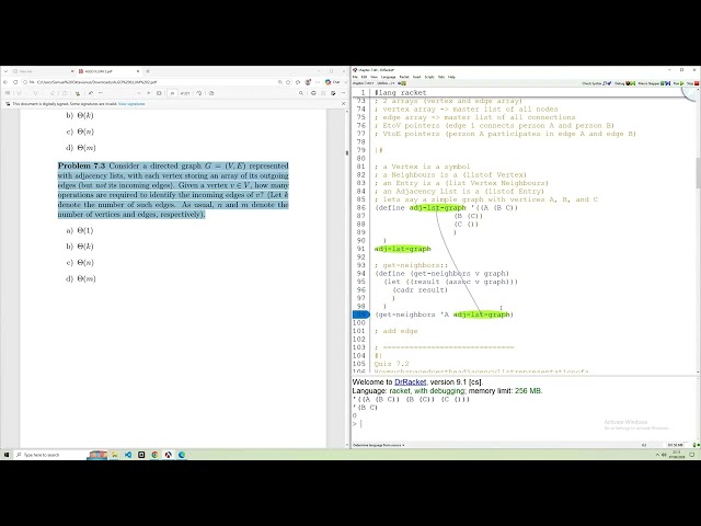 algorithms in racket #45 (self learning)
