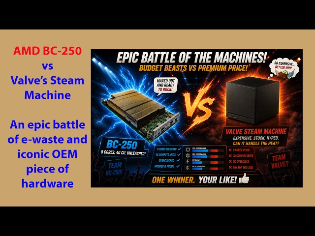 Valve Steam Machine vs AMD BC-250 e-waste Steam Machine gaming performance comparison!