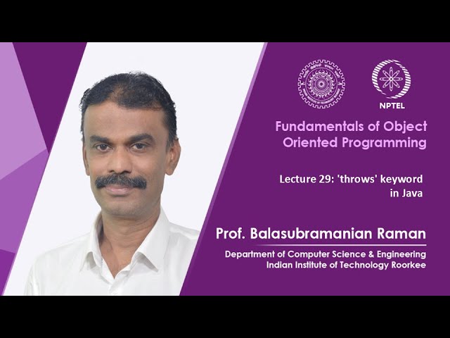 Lecture 29: 'throws' keyword in Java