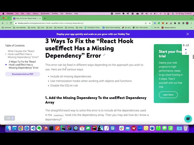 How To Fix the “React Hook useEffect Has a Missing Dependency” Error